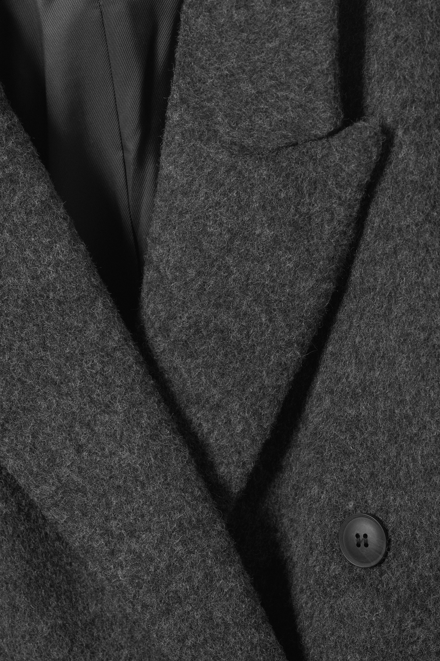 Grey Wool Blended Double Breasted Coat