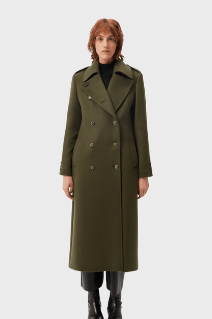 Wool Elegant Double Breasted Long Coat