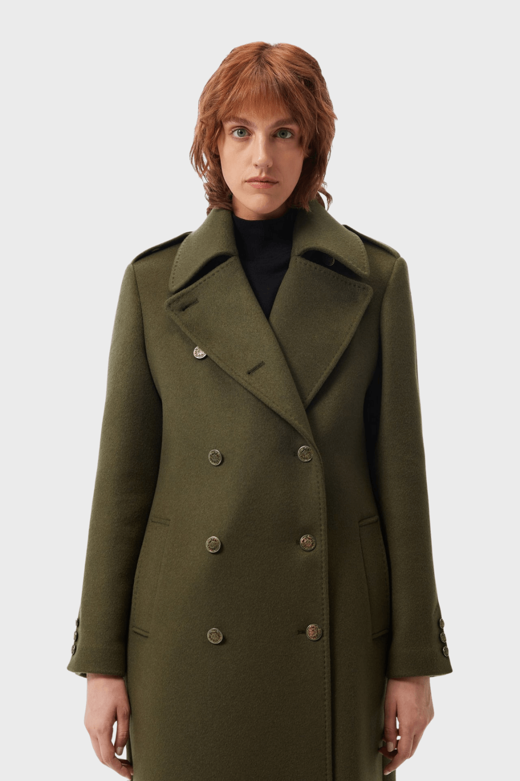 Wool Elegant Double Breasted Long Coat