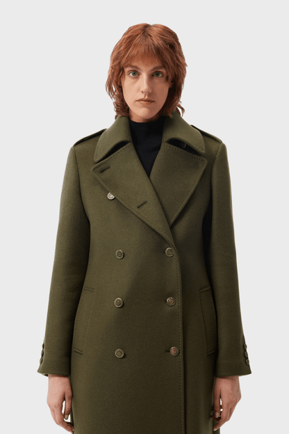 Wool Elegant Double Breasted Long Coat