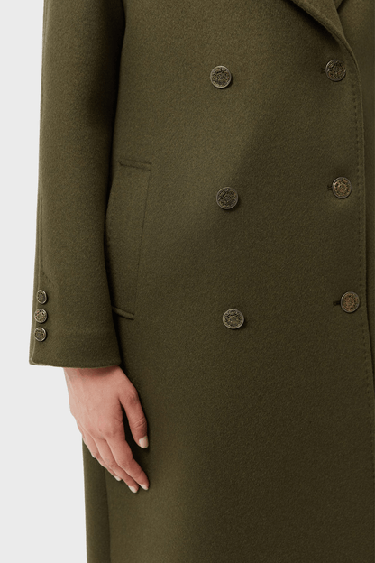 Wool Elegant Double Breasted Long Coat