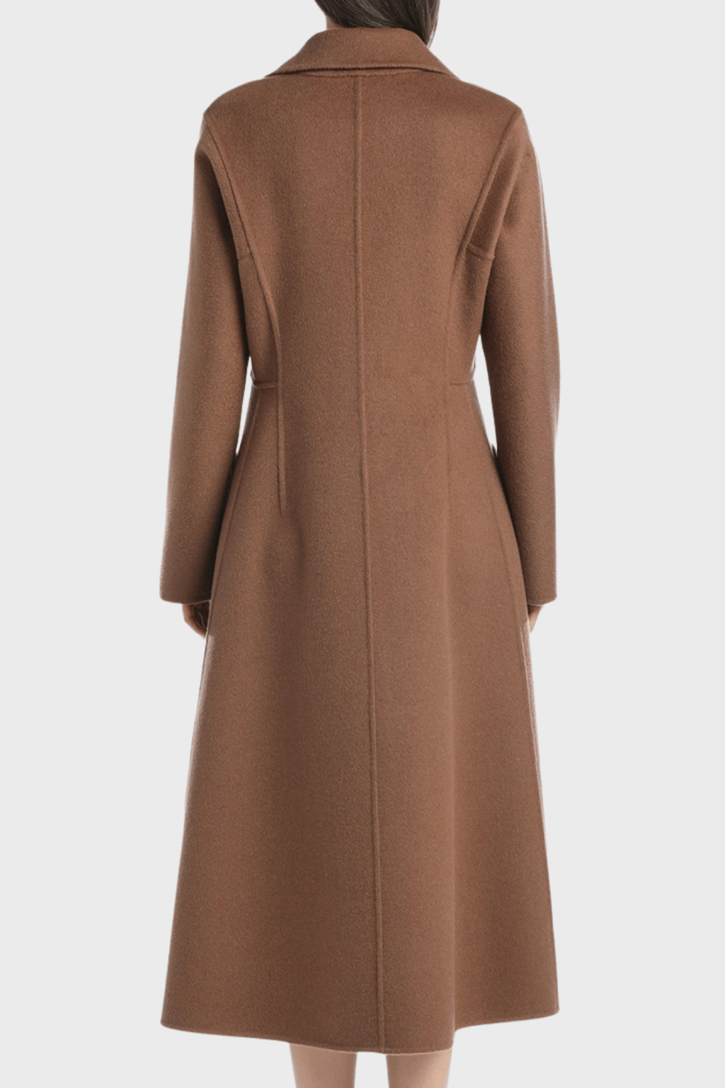 Luxury Women’s Double Breasted Brown Wool Coat