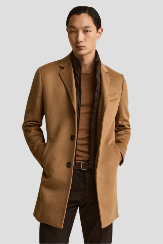 Men Light Brown wool Coat
