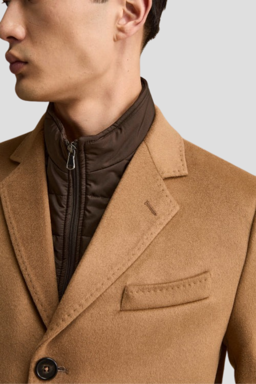 Men Light Brown wool Coat