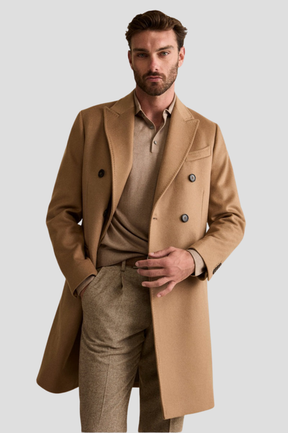 Men Camel Brown wool Coat