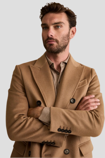 Men Camel Brown wool Coat