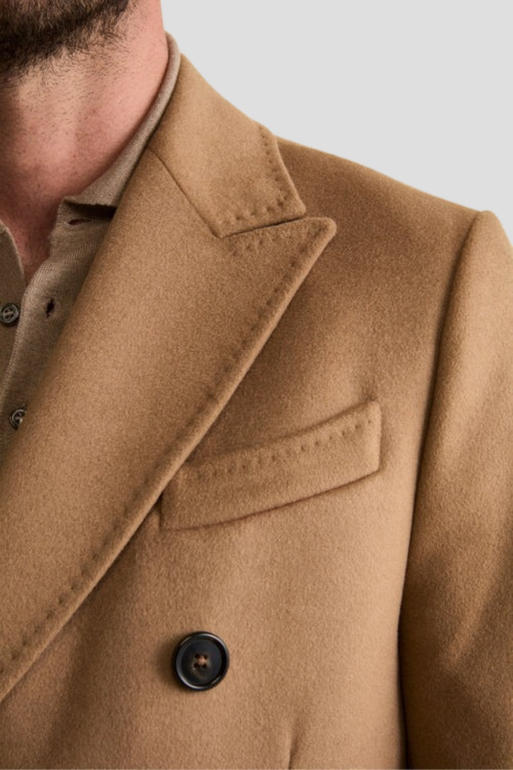 Men Camel Brown wool Coat