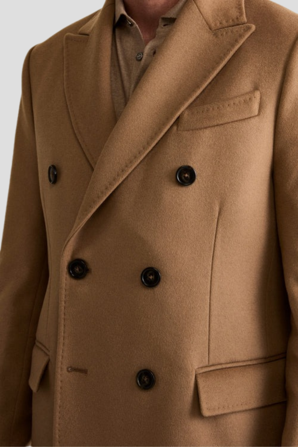 Men Camel Brown wool Coat