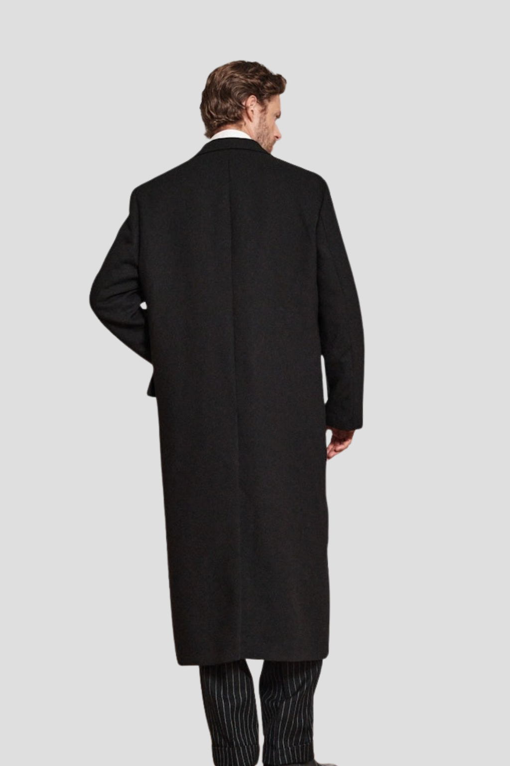 Men Black Long wool Coat