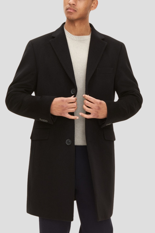 Men Black wool Coat