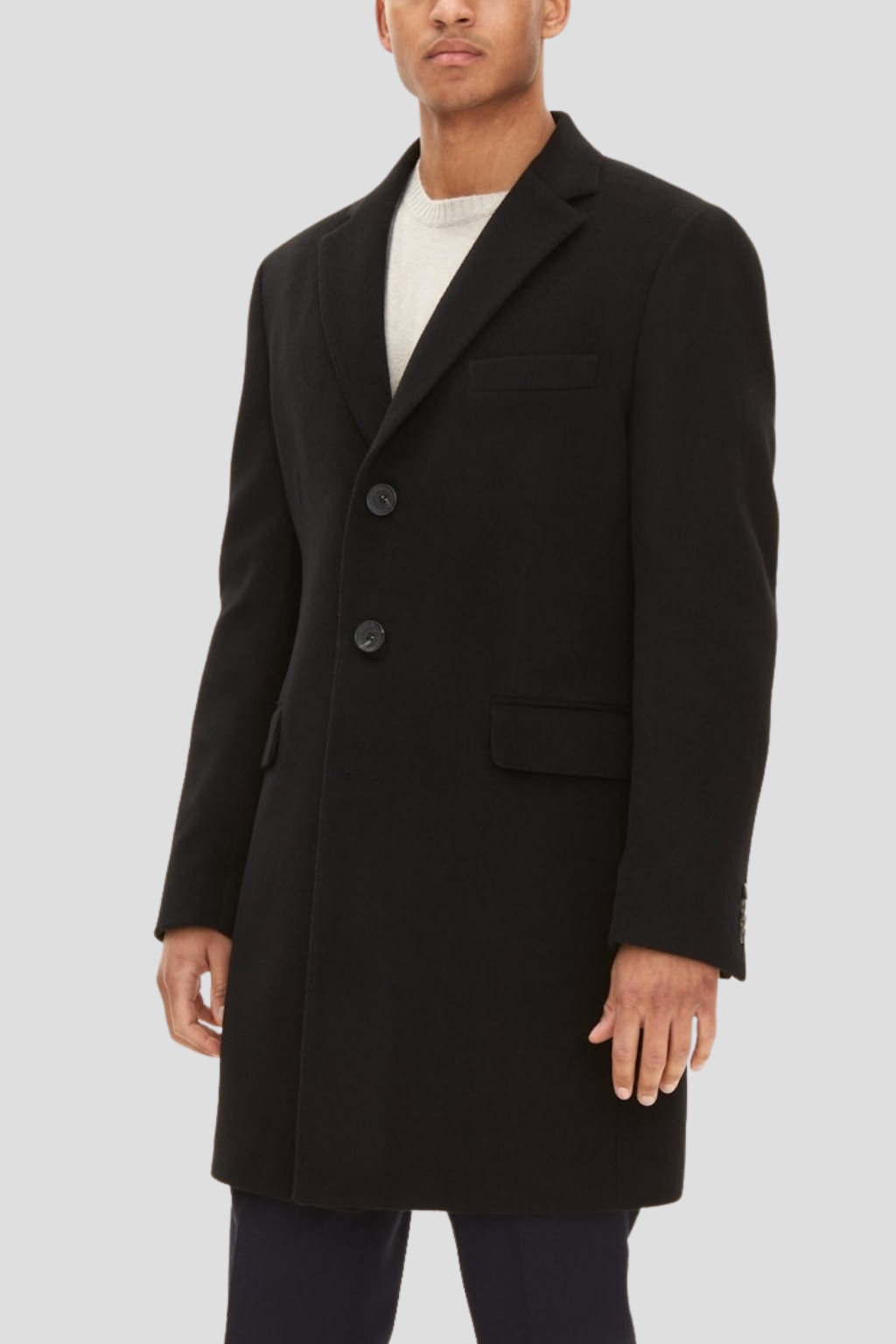 Men Black wool Coat