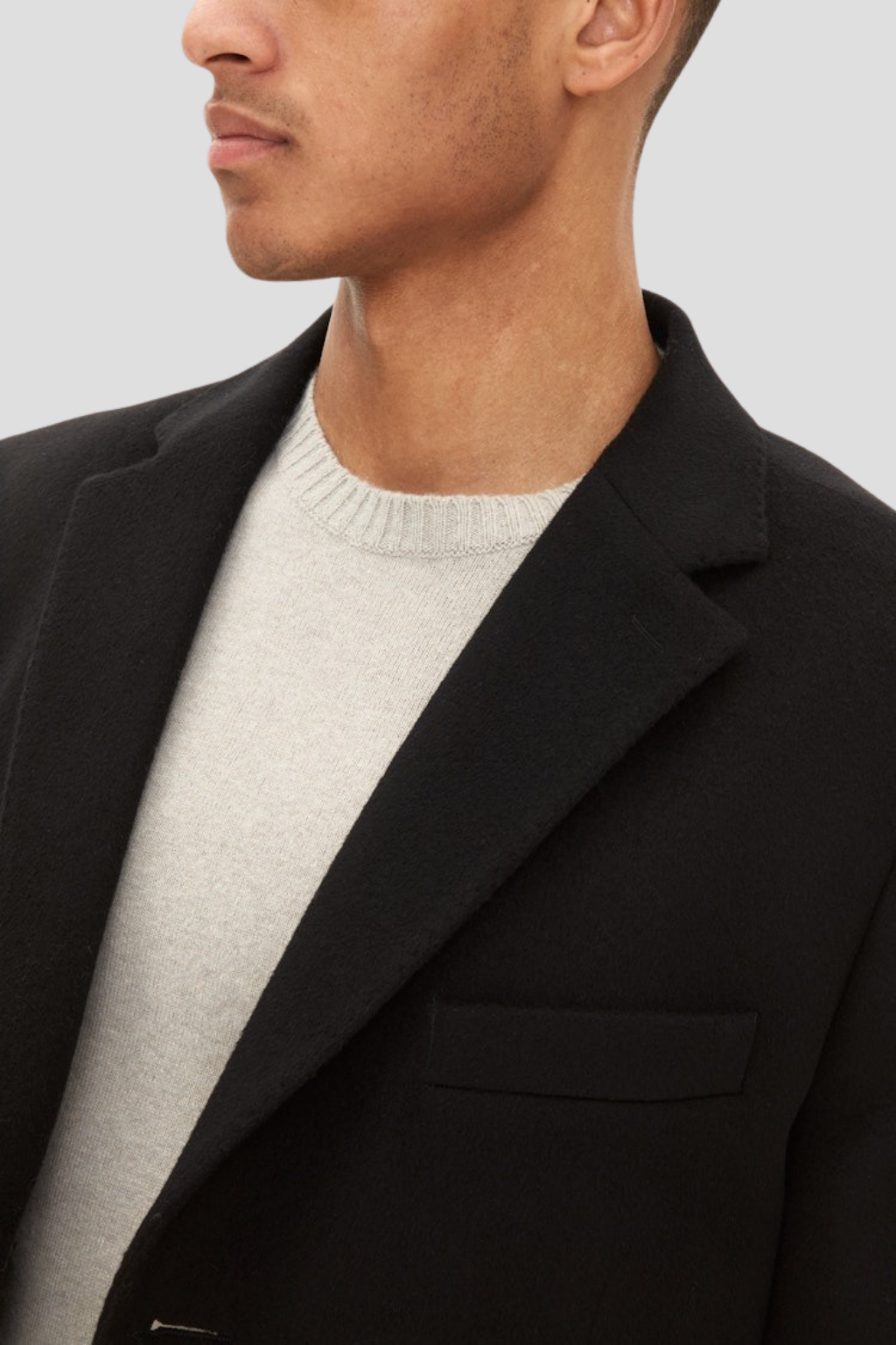 Men Black wool Coat