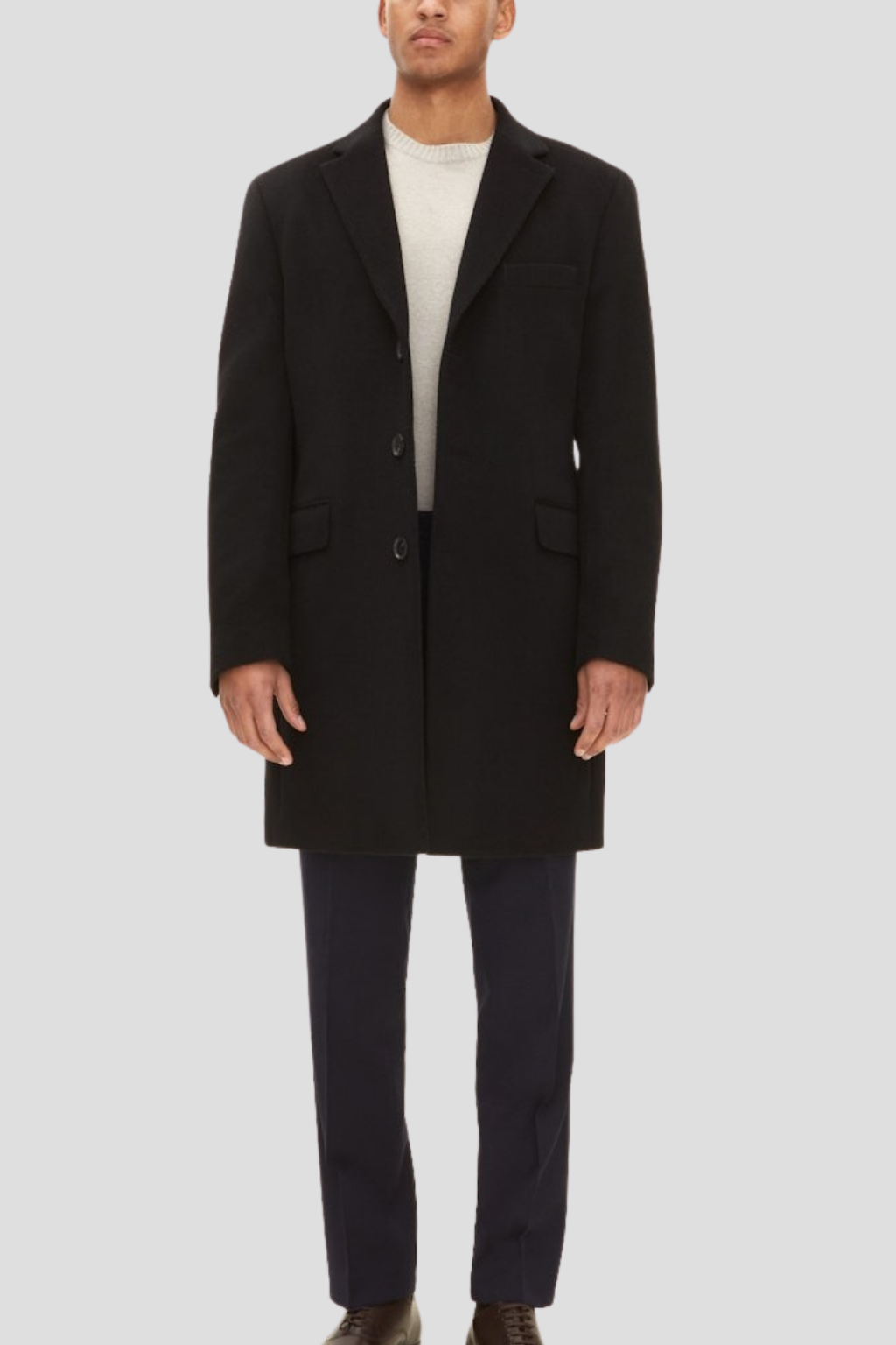 Men Black wool Coat