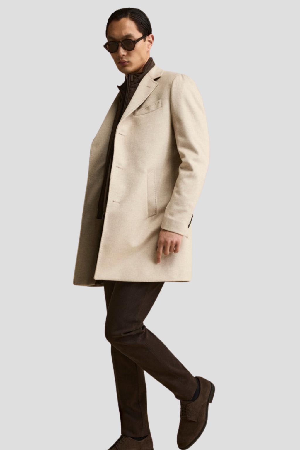 Men White wool Coat