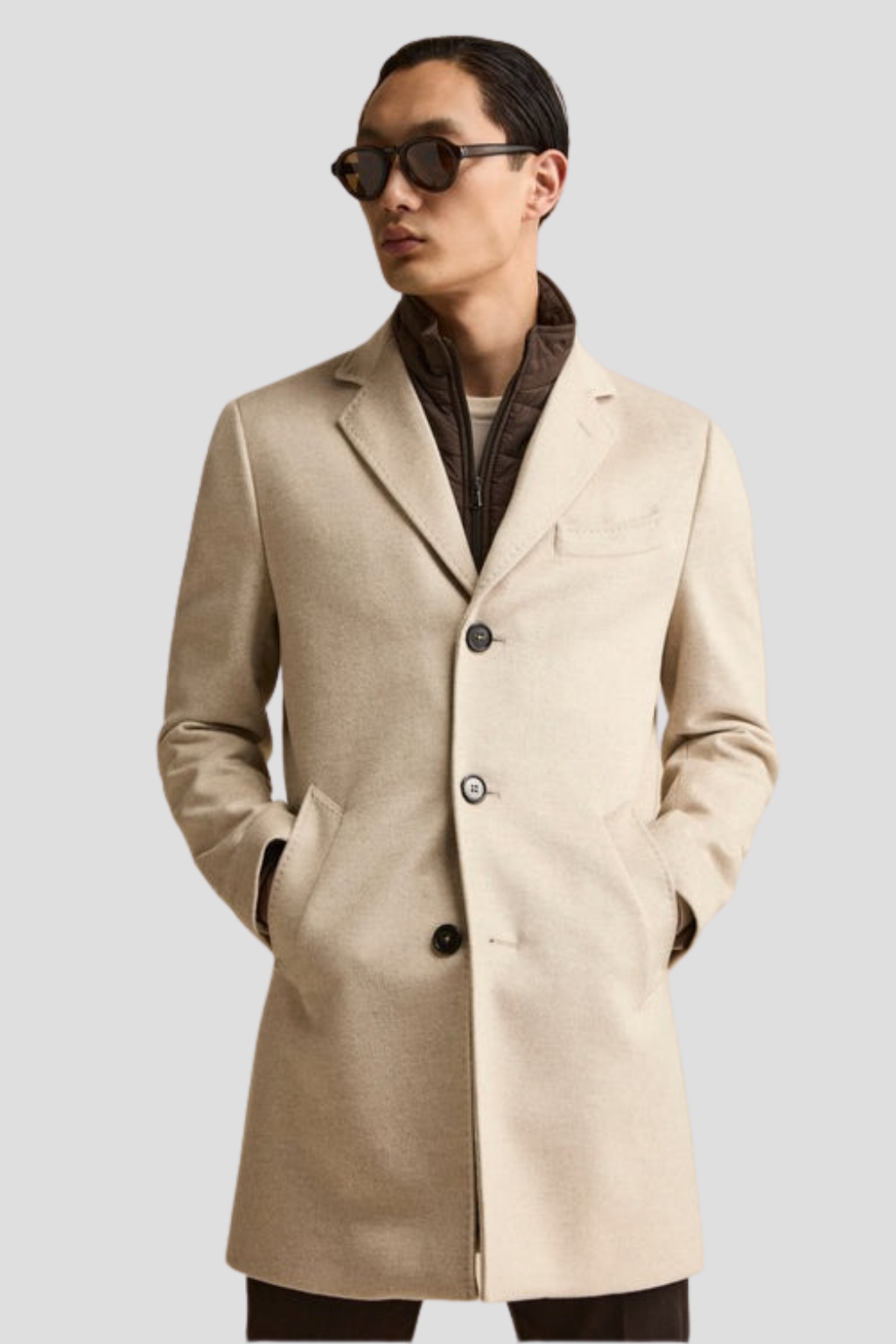 Men White wool Coat