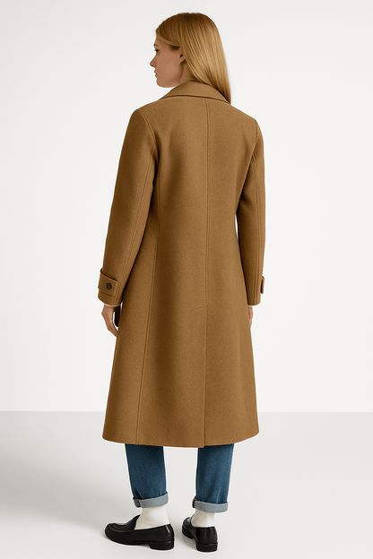 Women’s Classic Long Double Breasted Wool Coat