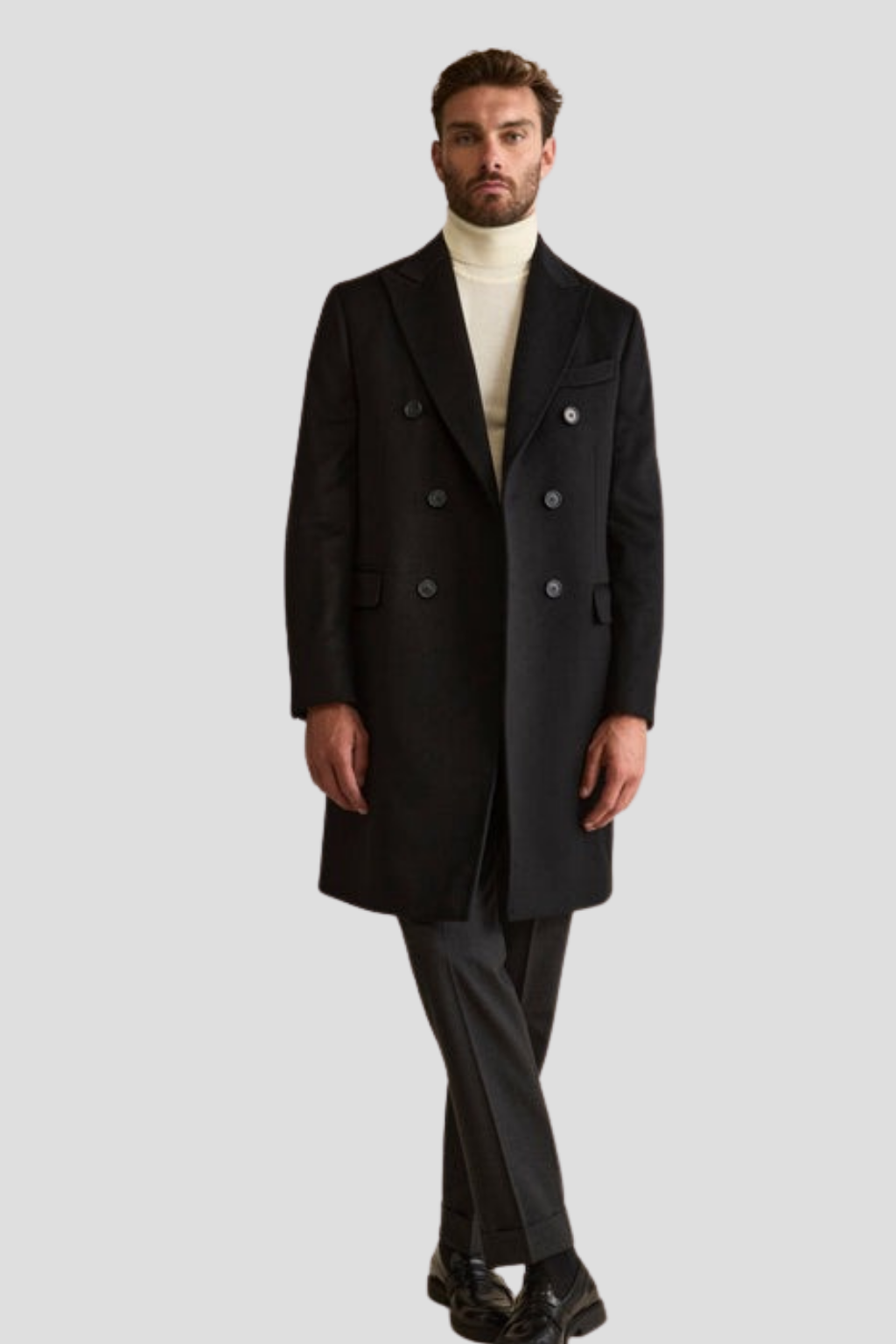 Men Black wool Coat