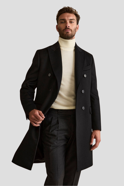 Men Black wool Coat
