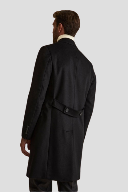 Men Black wool Coat
