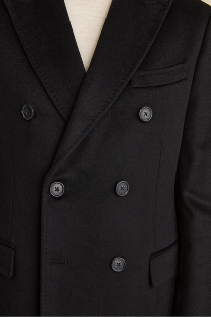 Men Black wool Coat