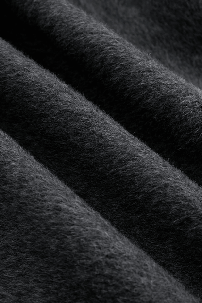 Belted Double-Breasted Grey Wool Coat