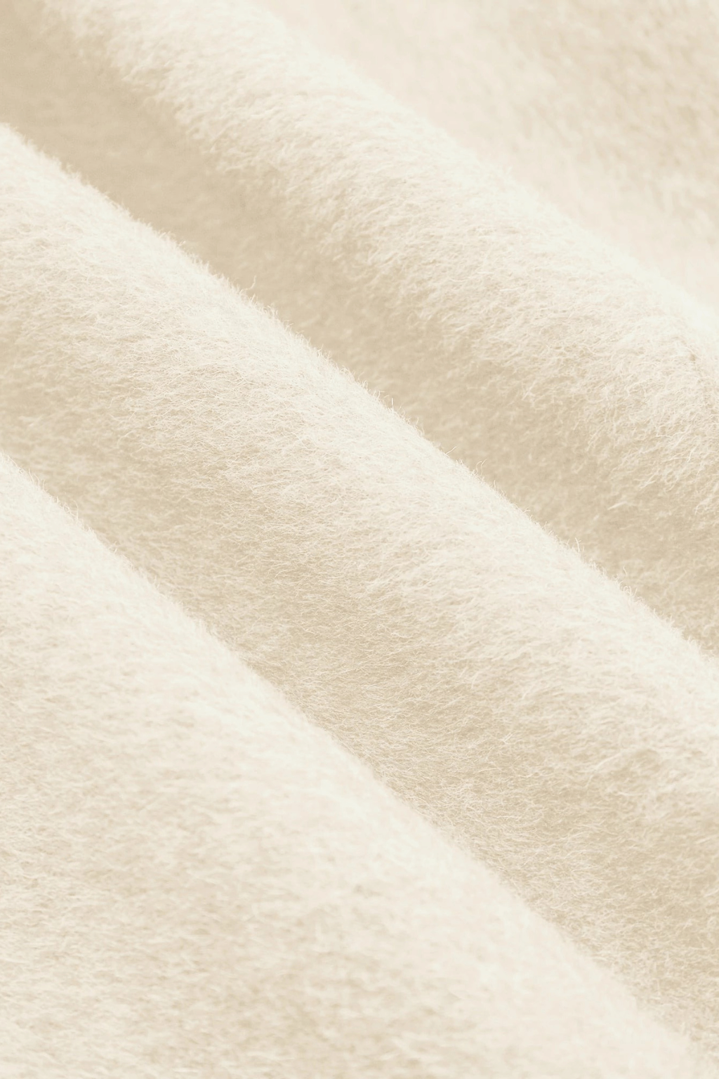 Double-Breasted White Wool Coat