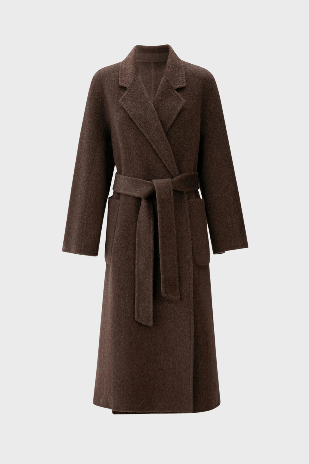Double Breasted Dark Brown Wool Coat
