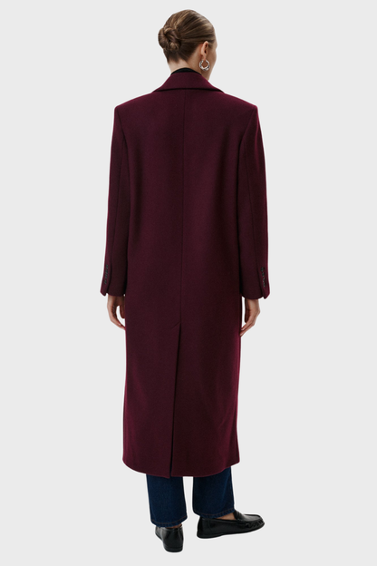 Wool Elegant Double Breasted Long Coat