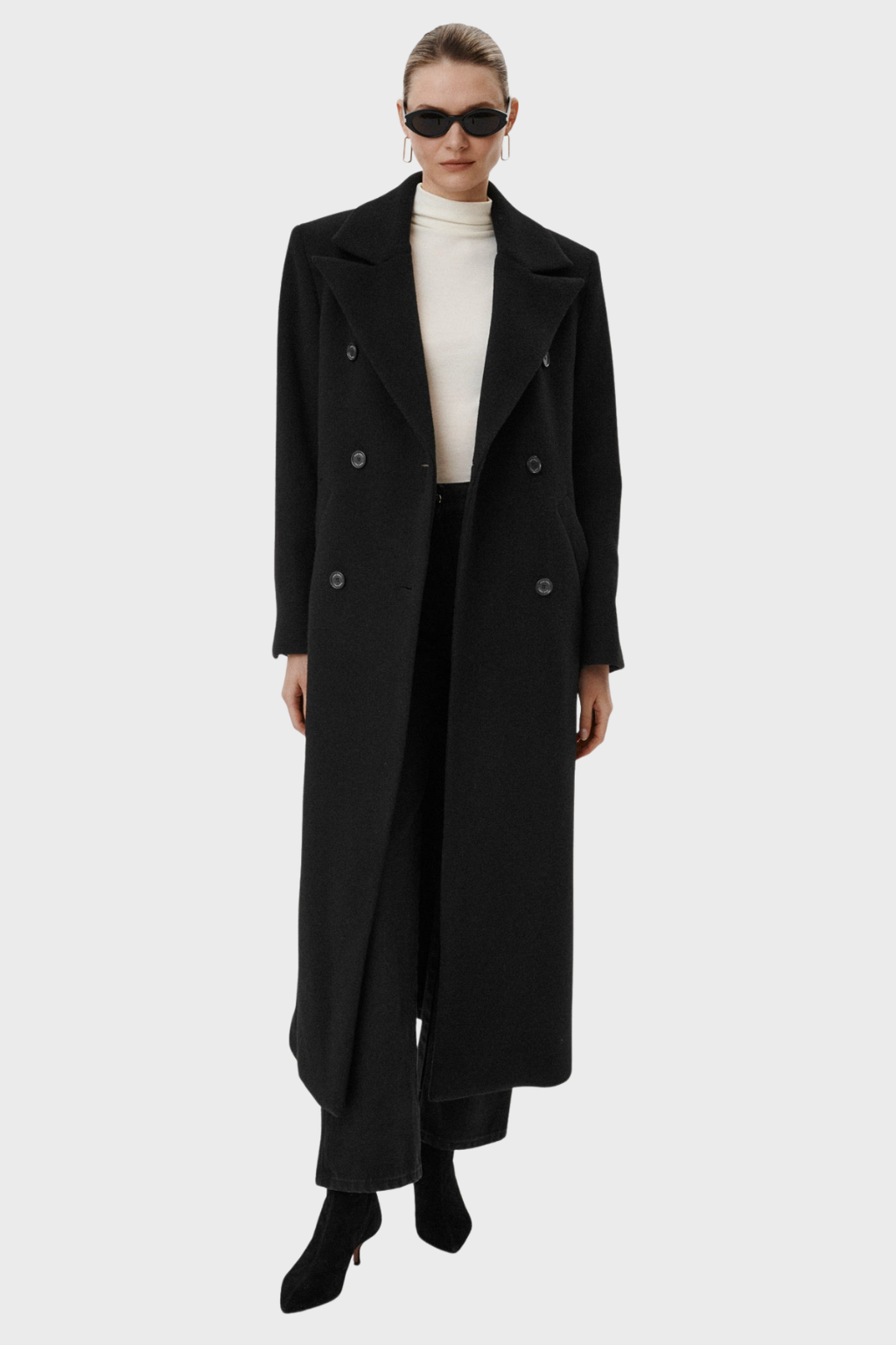 Wool Elegant Double Breasted Long Coat