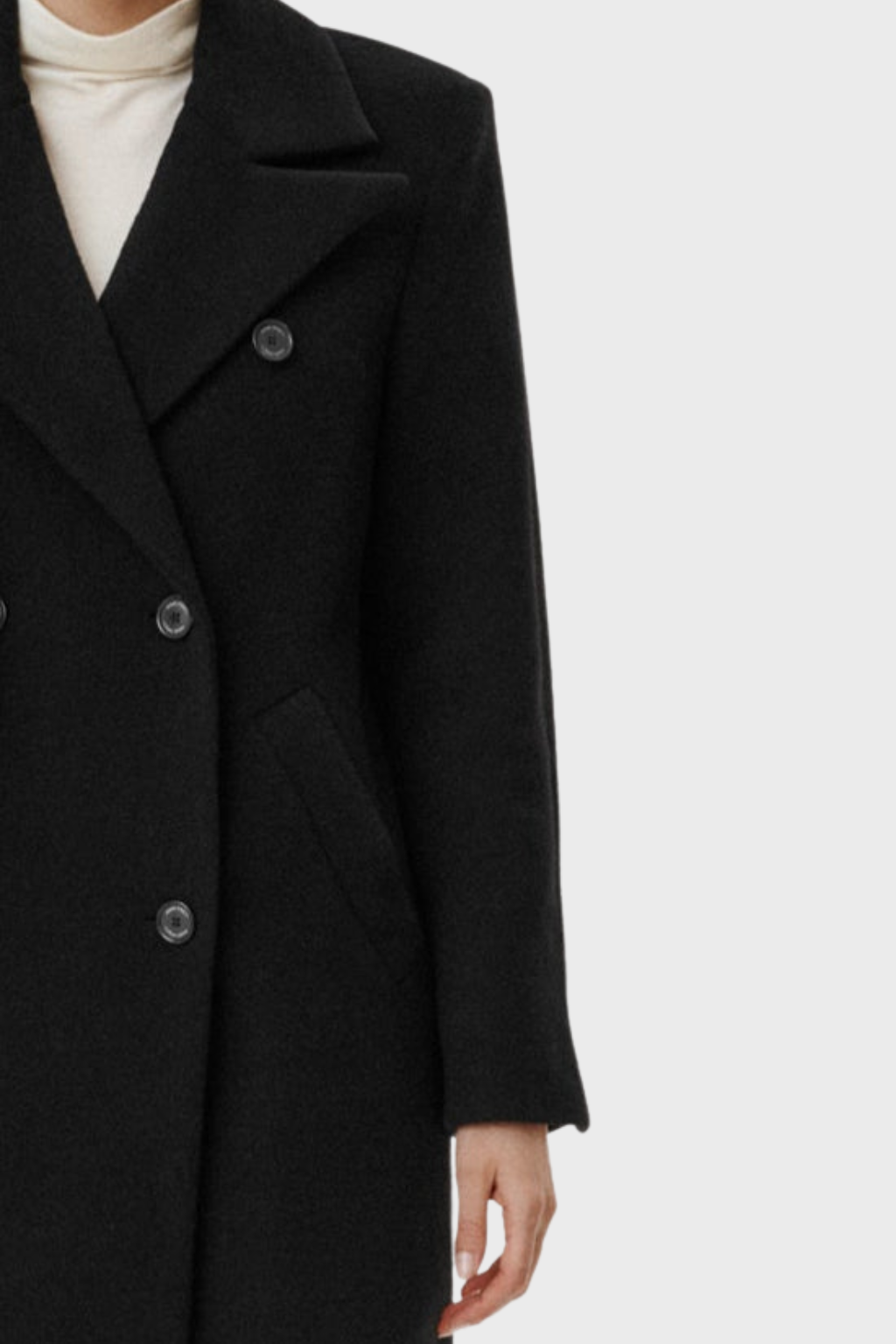 Wool Elegant Double Breasted Long Coat