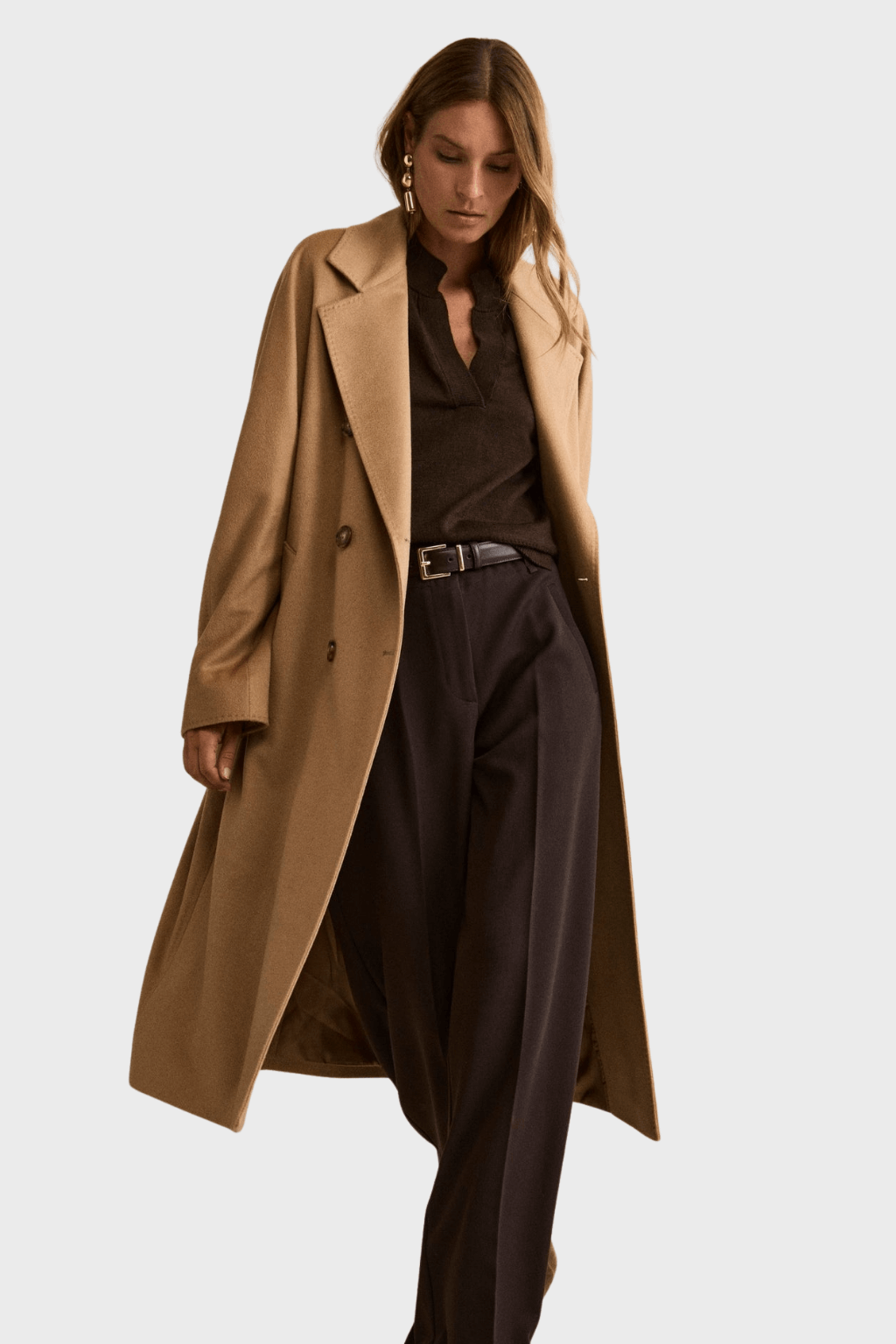 Cashmere Long Lined Double Breasted Coat