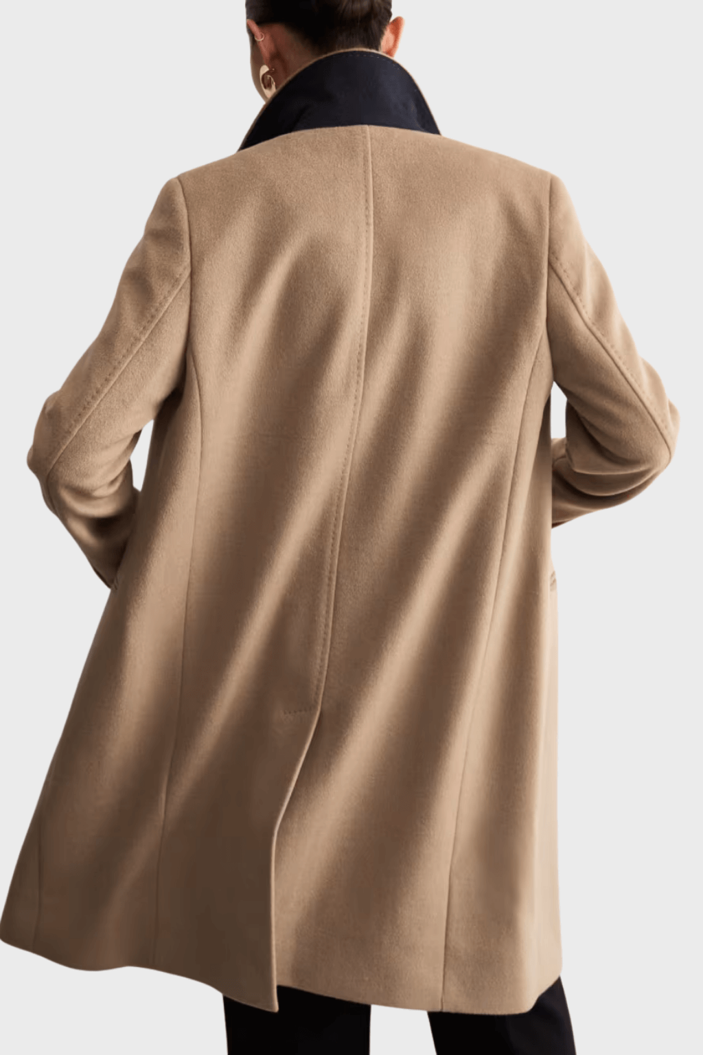 Pure Wool Single Breasted Camel Brown Coat