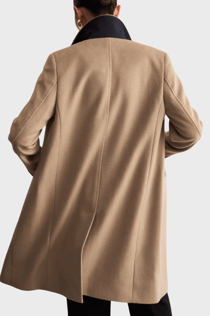 Pure Wool Single Breasted Camel Brown Coat