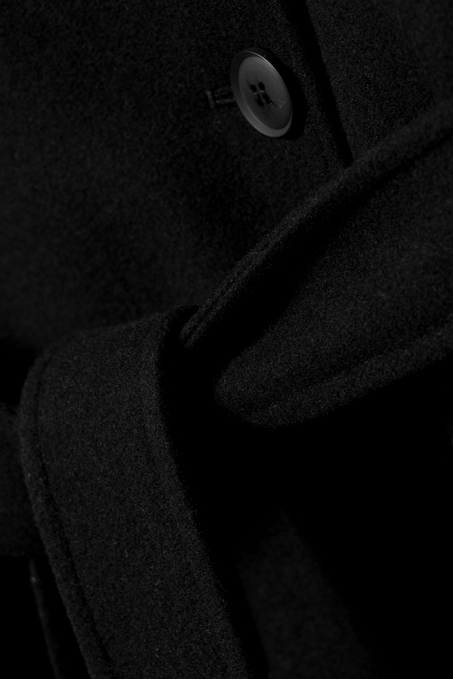 Black Oversized Wool Blended Double Breasted Coat