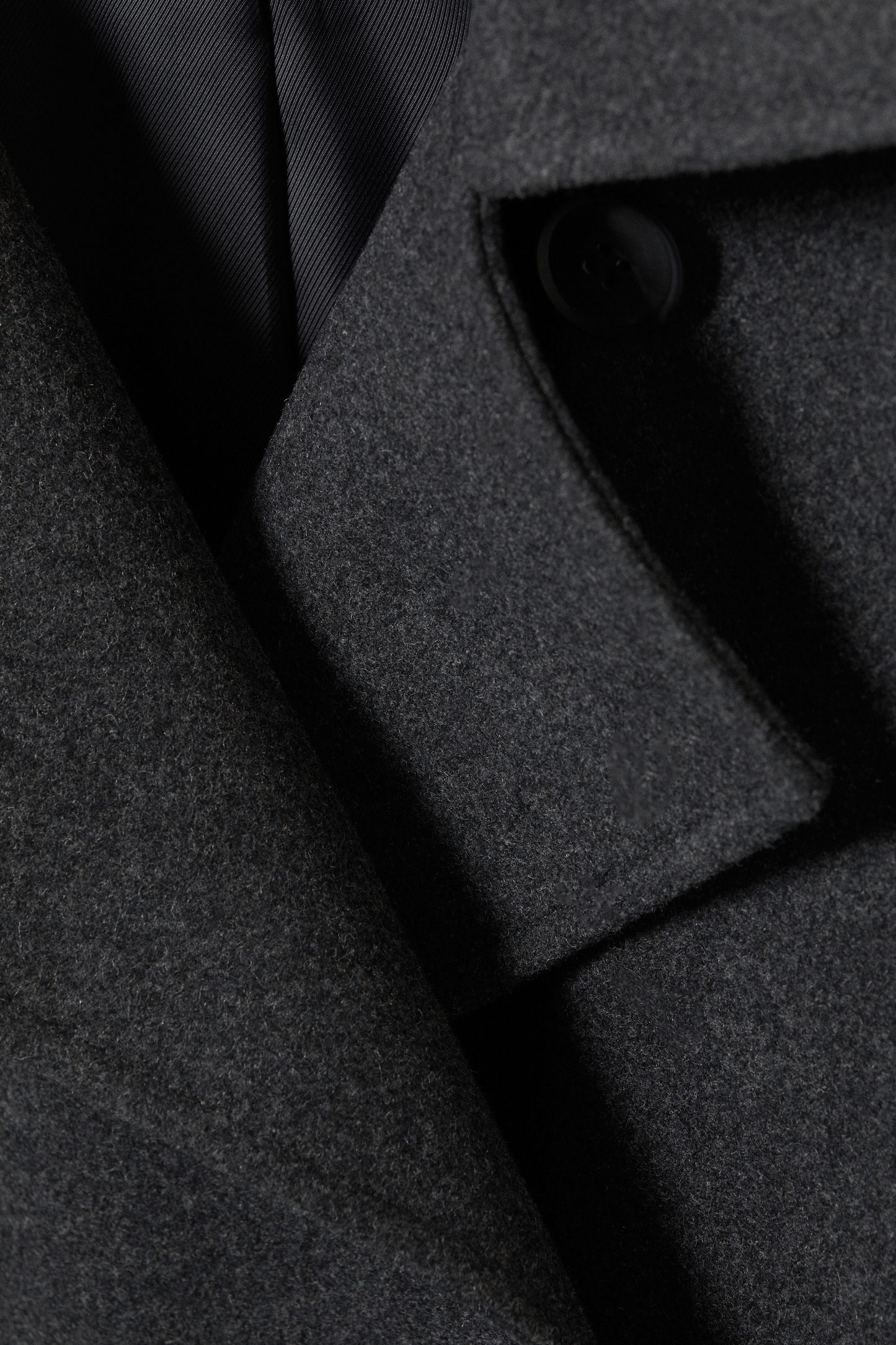 Dark Grey Oversized Wool Blended Double Breasted Coat