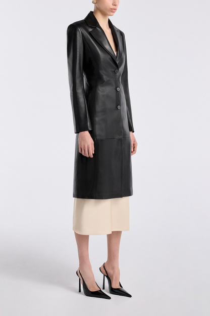 Havira Black Luxe Leather Coat