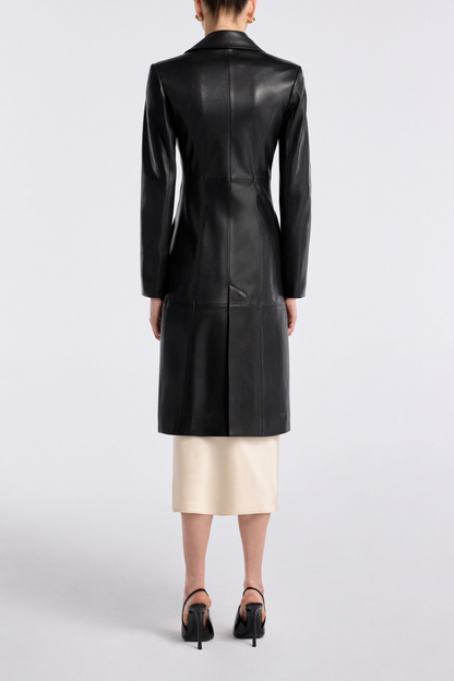 Havira Black Luxe Leather Coat