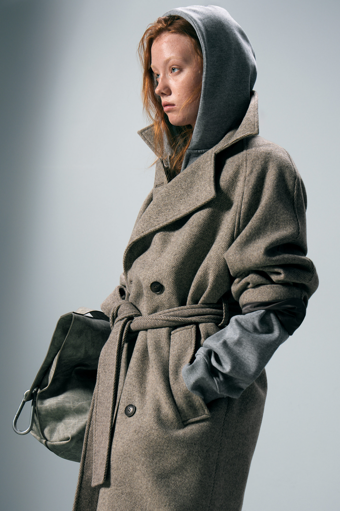 Beige Oversized Wool Blended Double Breasted Coat