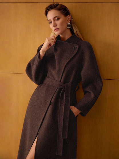 Havira Premium Oversized Wool Coat With Belt