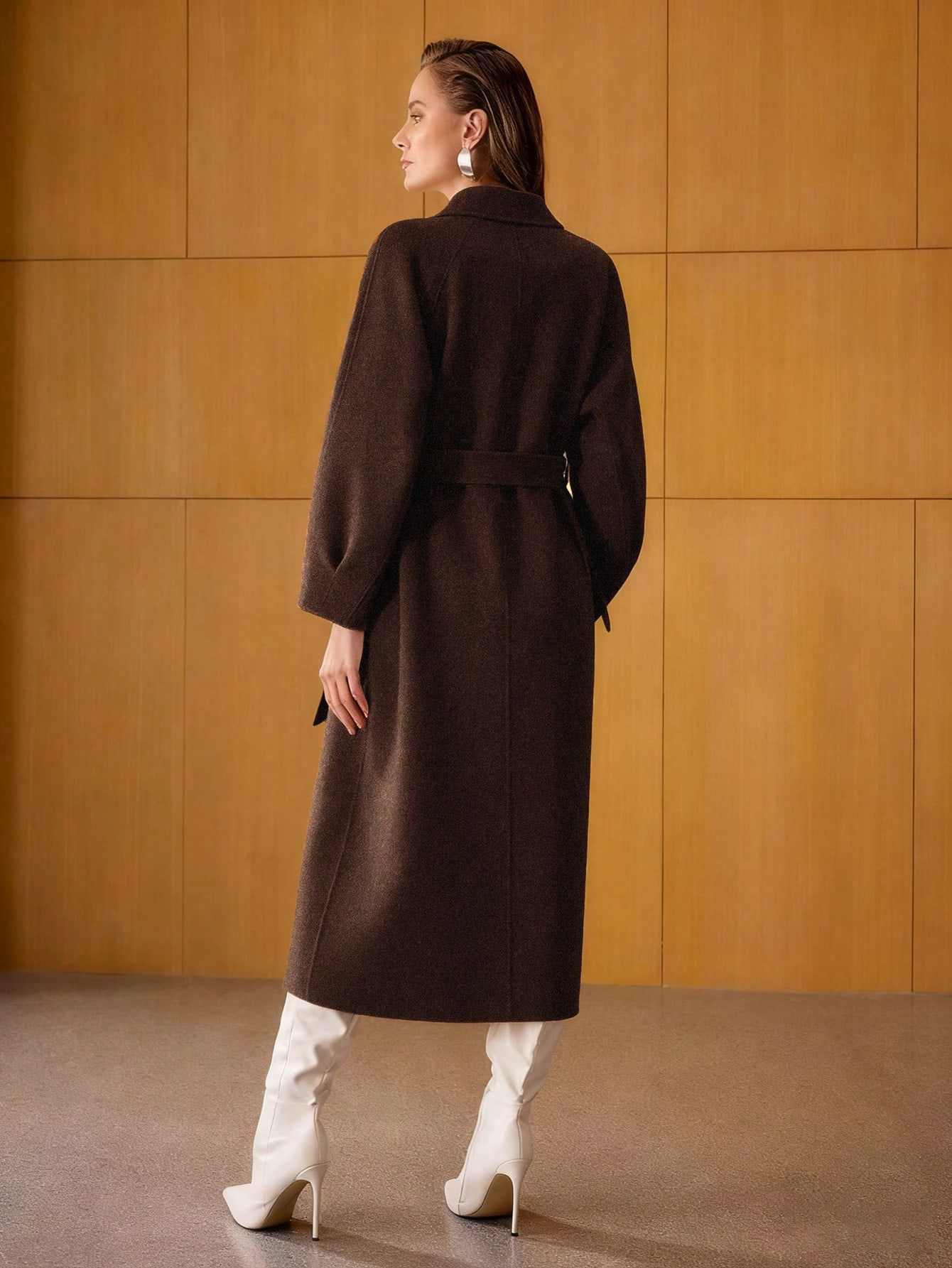 Havira Premium Oversized Wool Coat With Belt