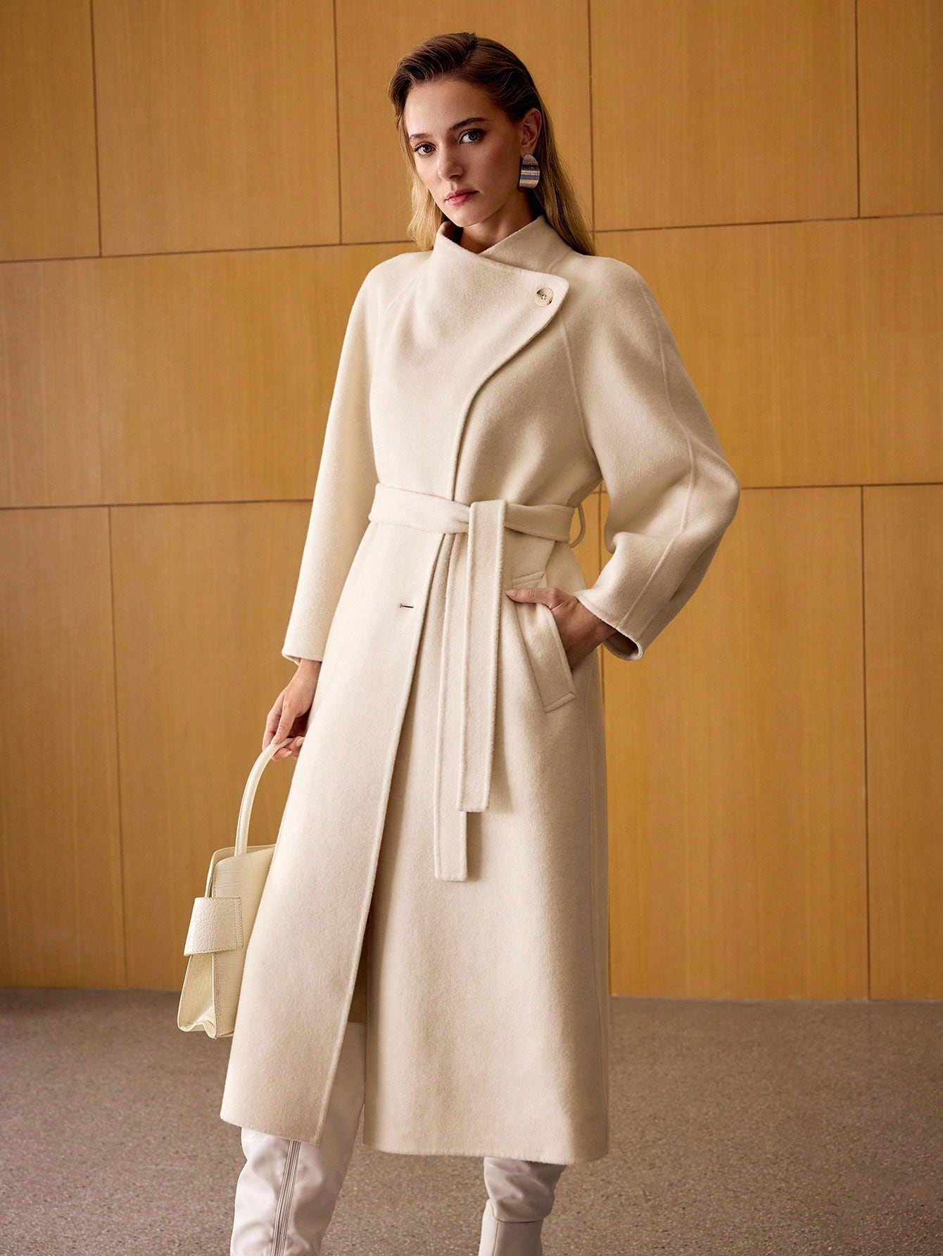 Havira Premium Oversized Wool Coat With Belt