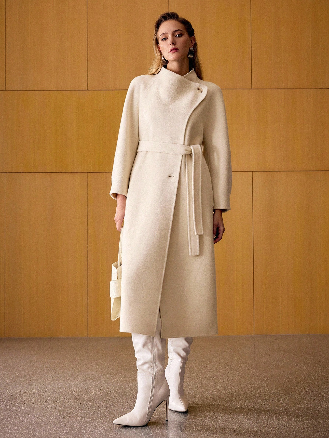 Havira Premium Oversized Wool Coat With Belt