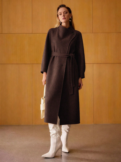 Havira Premium Oversized Wool Coat With Belt