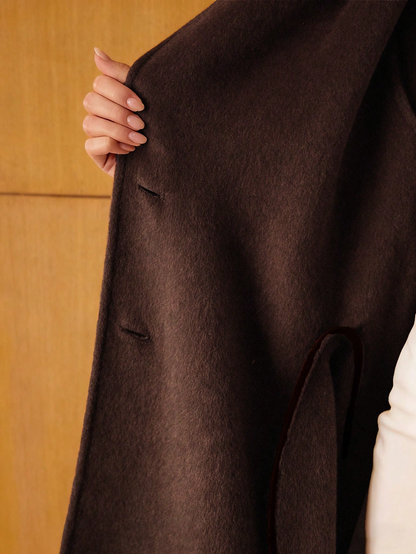 Havira Premium Oversized Wool Coat With Belt