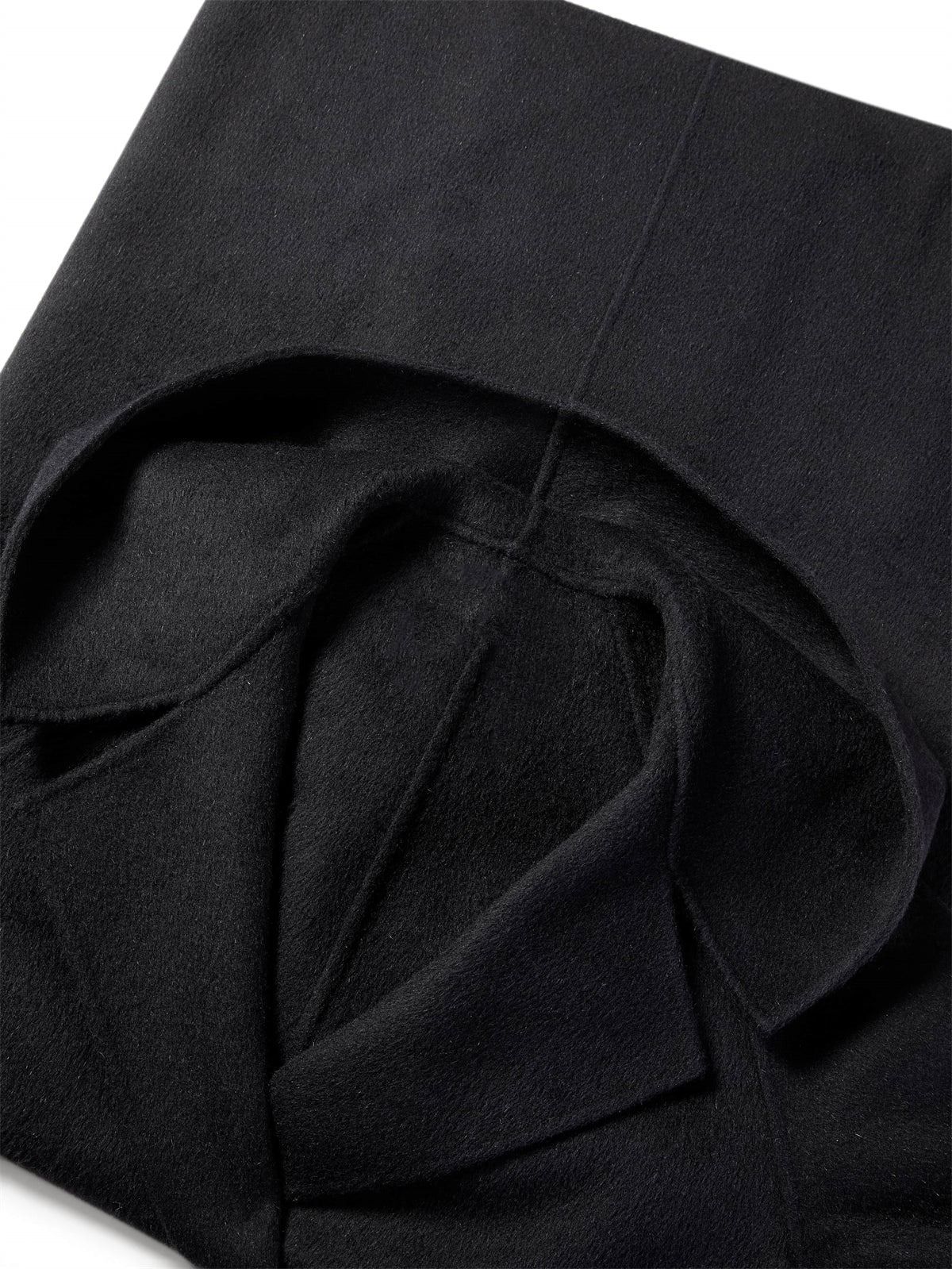 Women's Black Hooded Double-Face Wool Coat