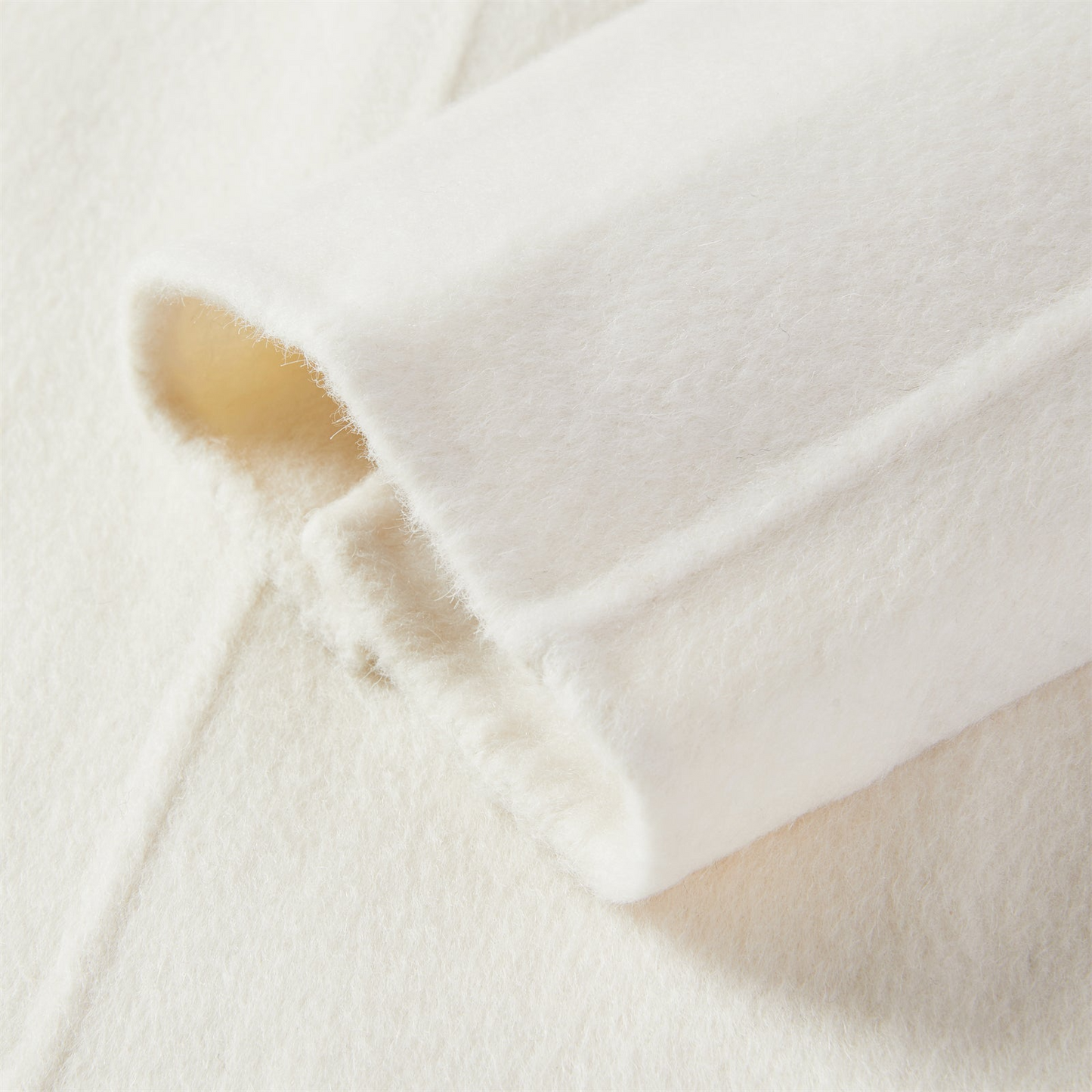 Women's White Straight Wool Coat