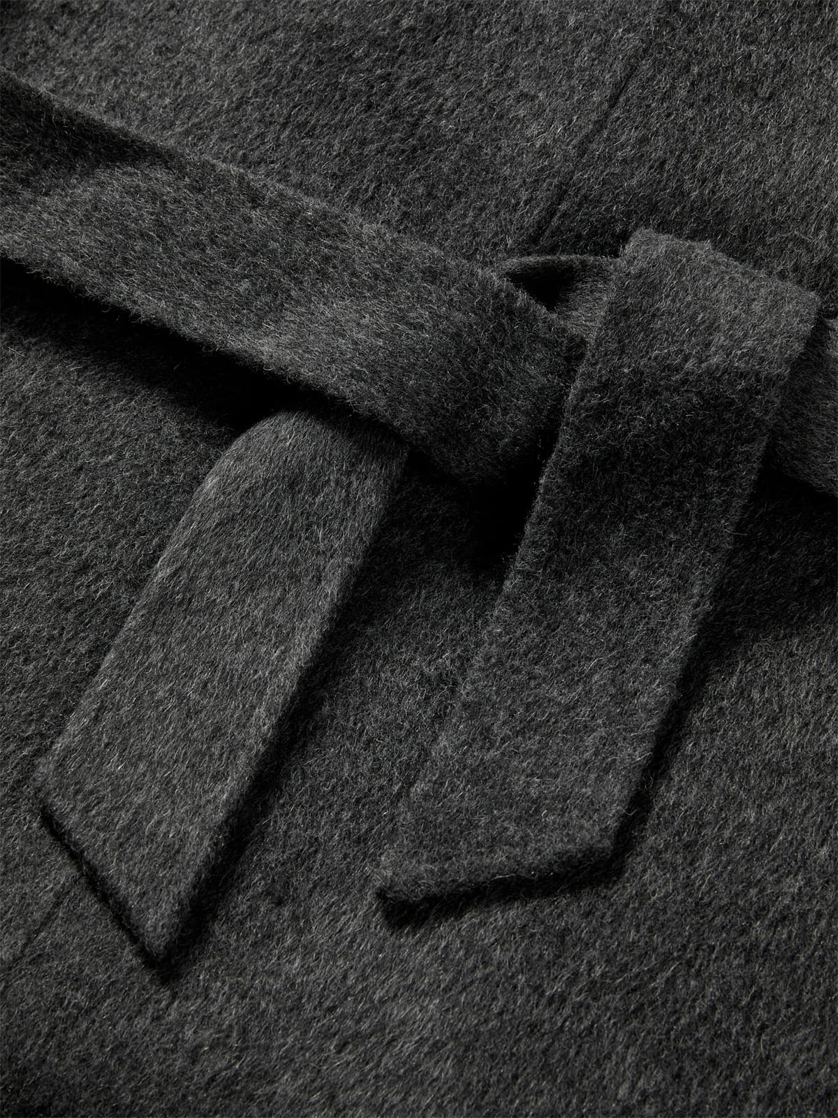 Women's Grey Double-Face Wool Robe Cape Coat