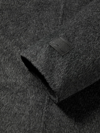 Women's Grey Double-Face Wool Robe Cape Coat