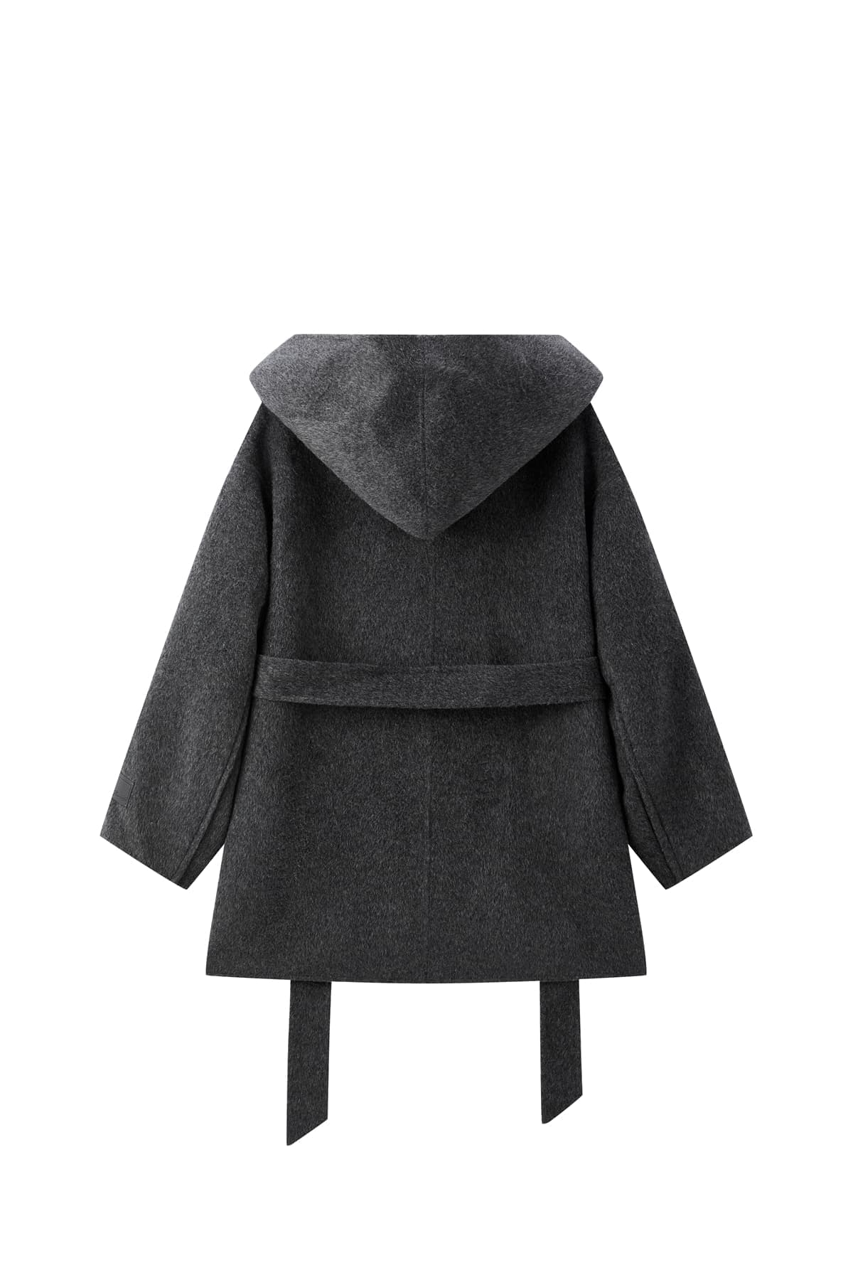 Women's Grey Double-Face Wool Robe Cape Coat