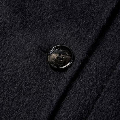 Women's Black Hooded Double-Face Wool Coat